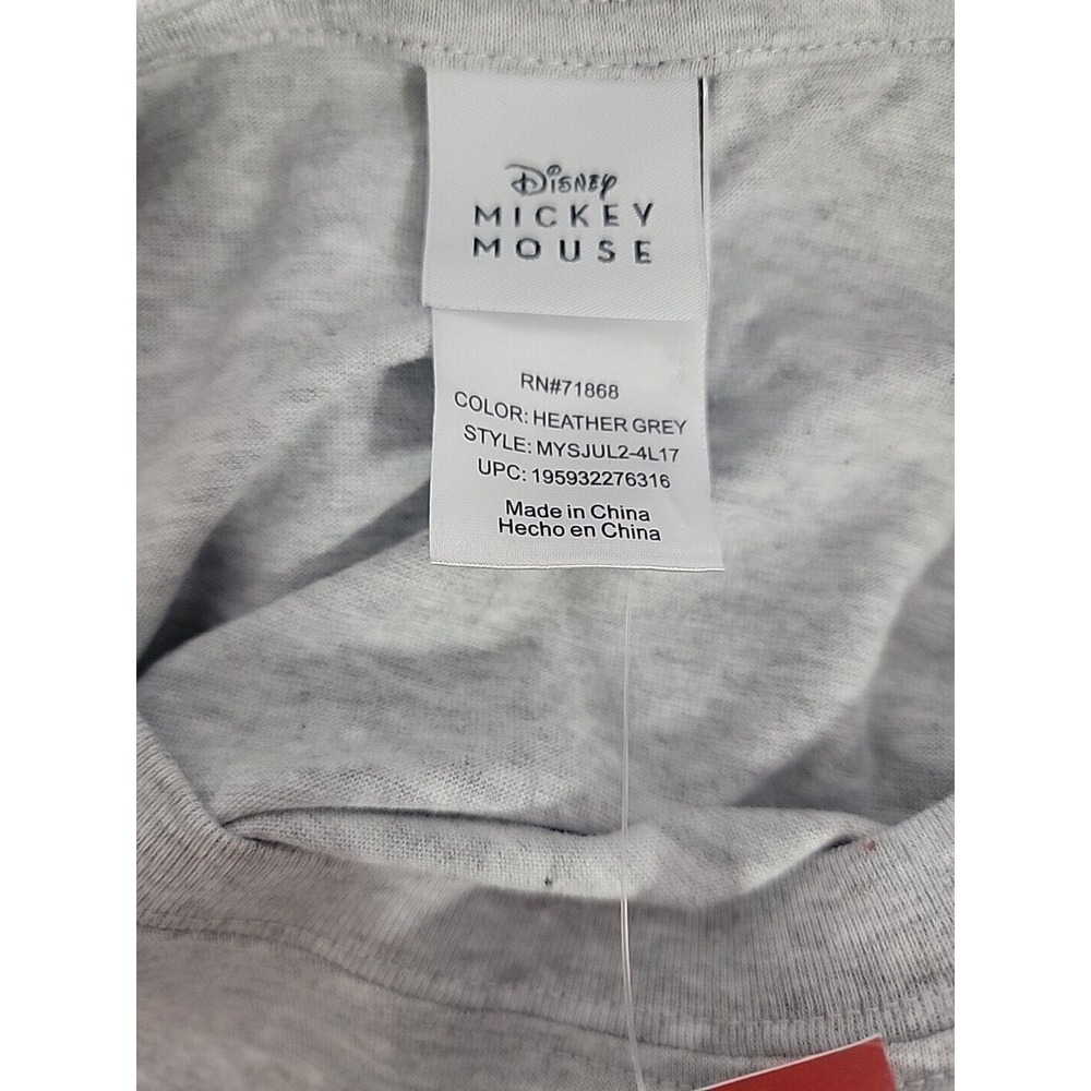 Disney Mickey Mouse Licensed Ladies Character Tee With Embroidery Size XL Gray - Picture 5 of 9